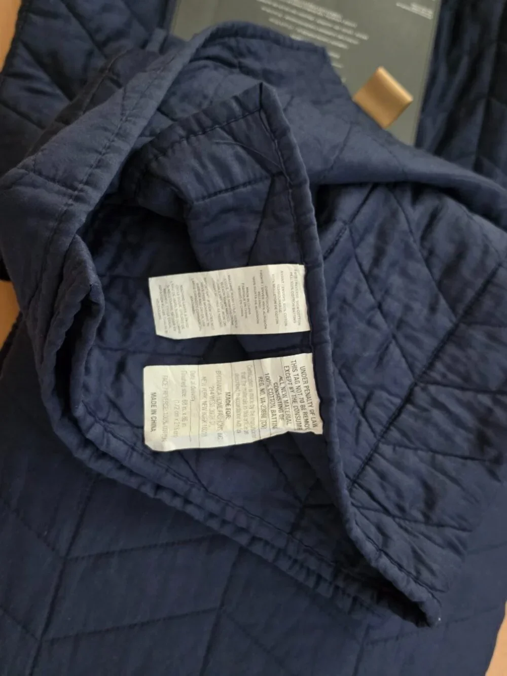 UGG Dawn Twin Quilt Set 1 Quilt & 1 Sham 100% Cotton Navy
